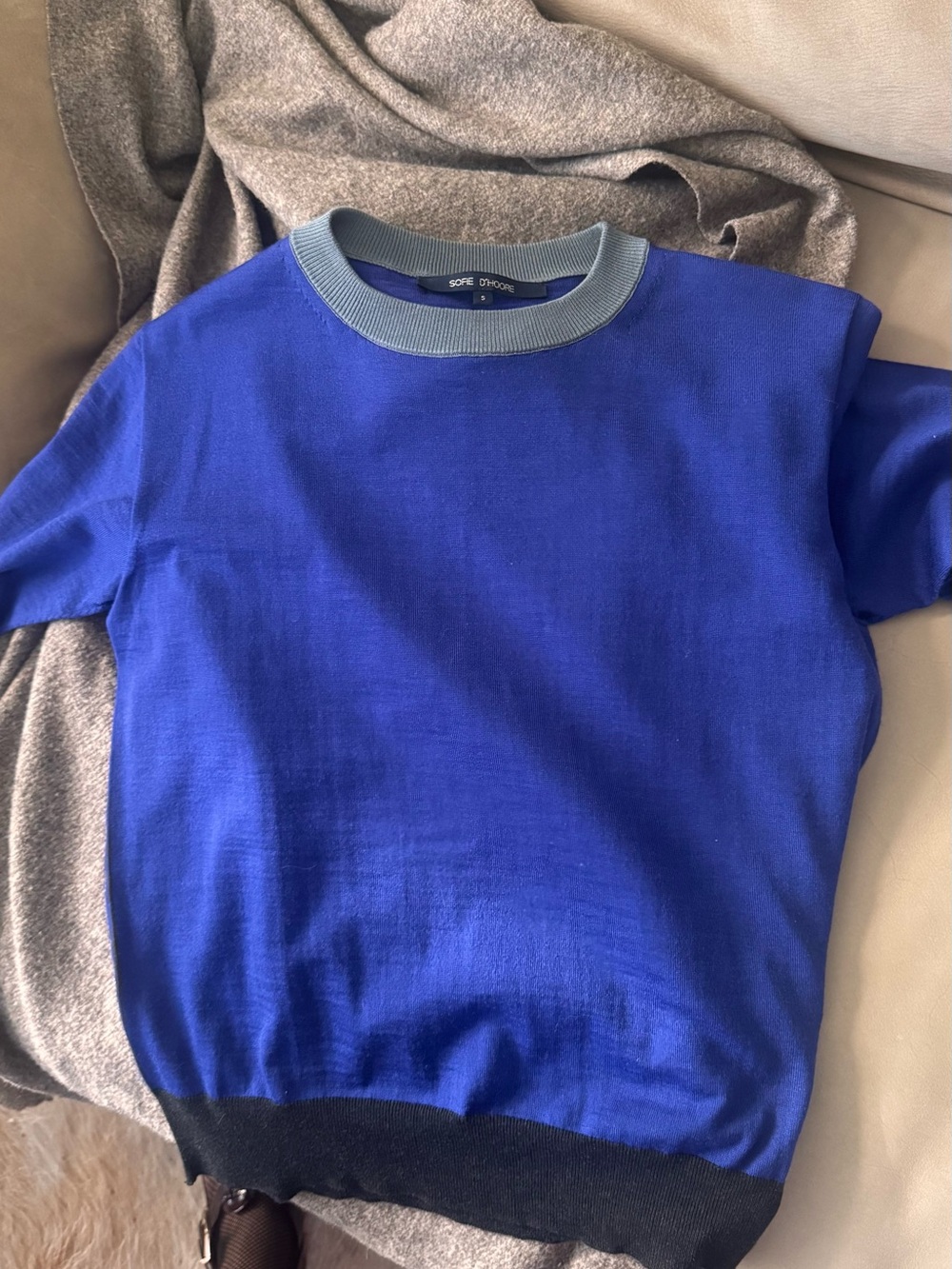 Sofie D'Hoore 100% wool and cotton Sweater blue luxury size small